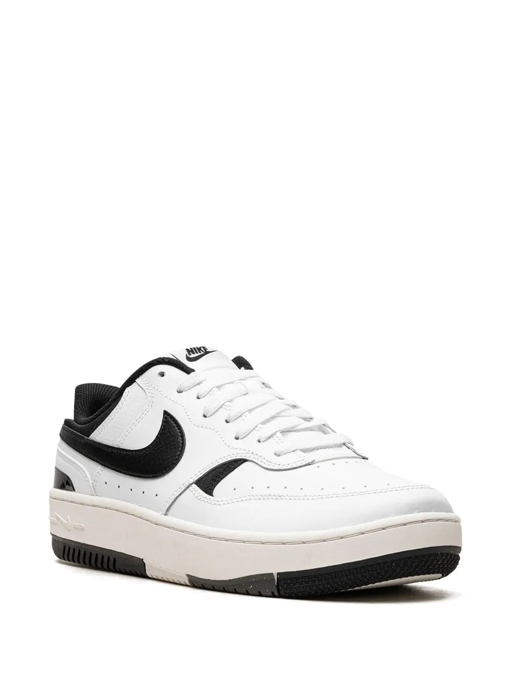 Nike Gamma Force low-top sneakers, white leather with black swoosh and rubber sole
