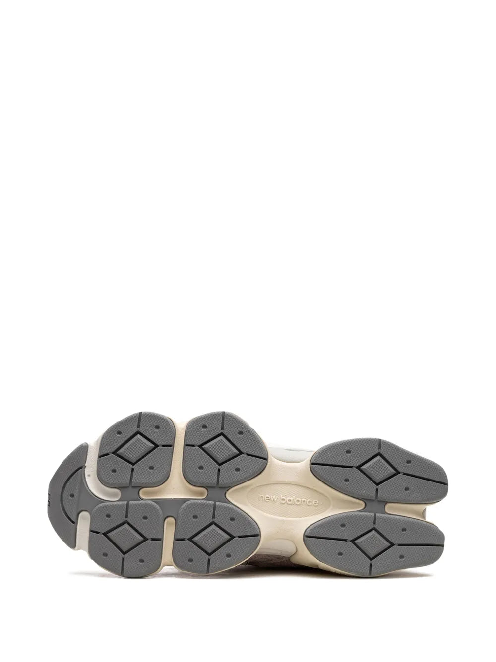 Rubber outsole for pink and grey New Balance 9060 sneakers with visible tread