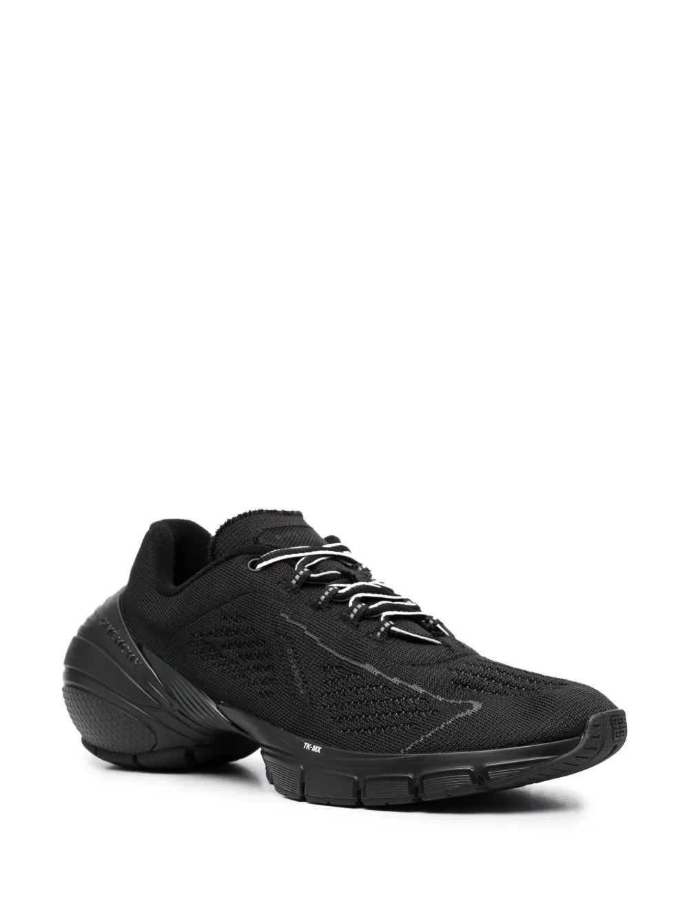 Givenchy TK-MX black lace-up panelled-design sneakers with textured knit upper and tread sole