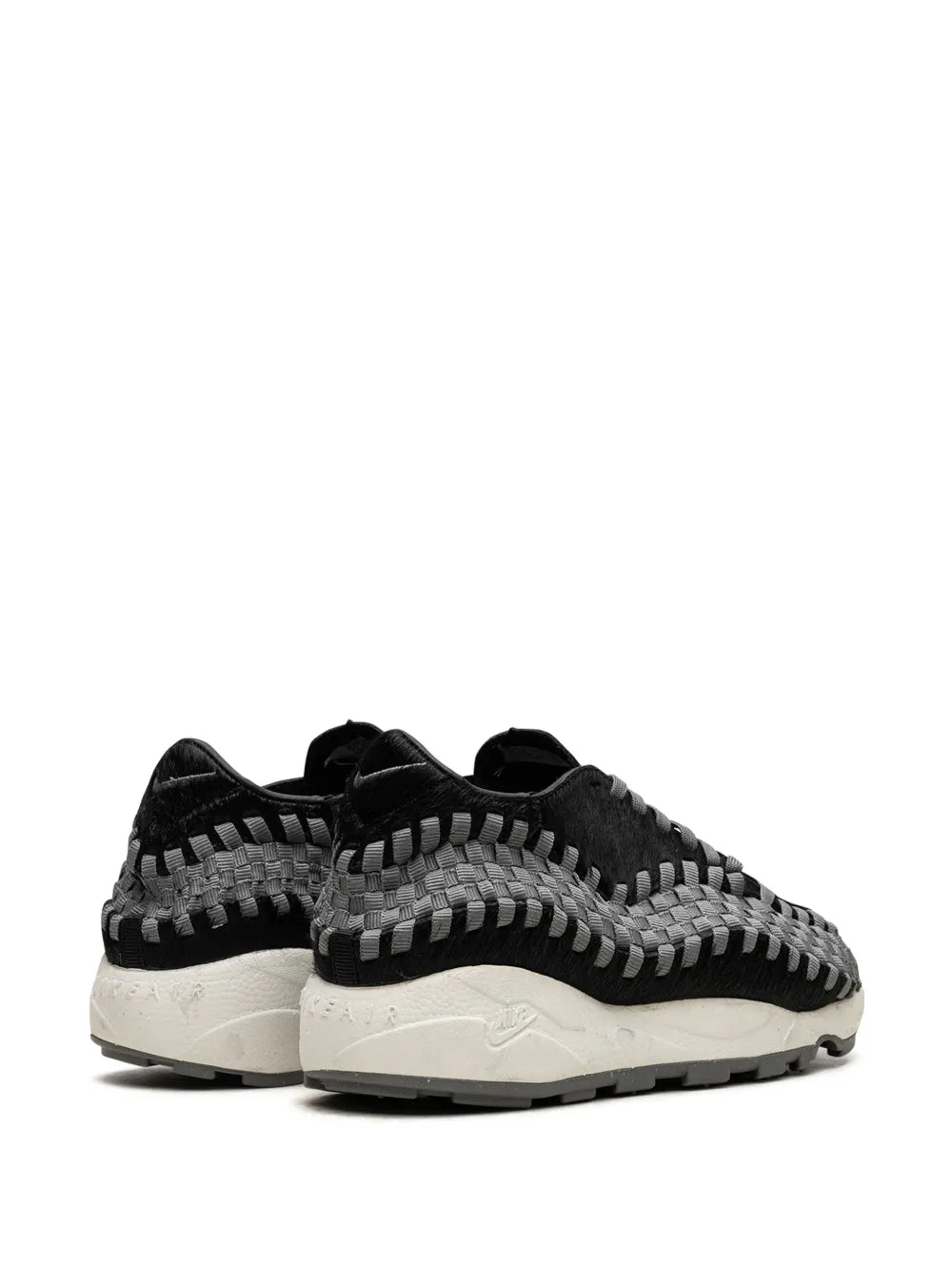 Nike Air Footscape woven sneakers, black/grey weave with cushioned heel
