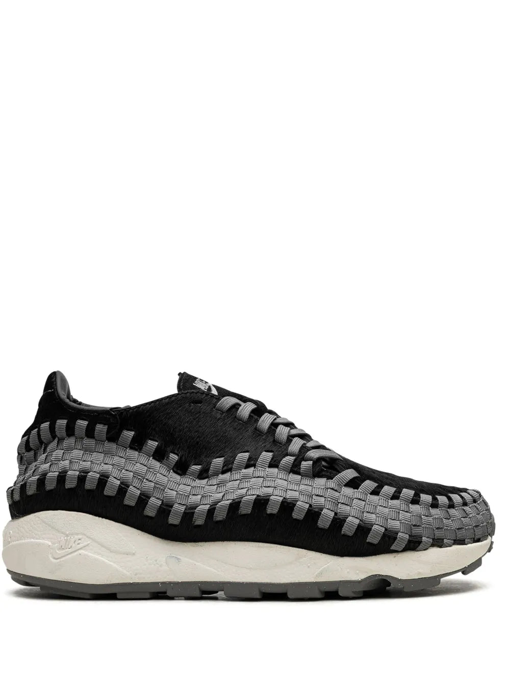 Nike Air Footscape woven sneakers, black/grey knit, chunky rubber sole
