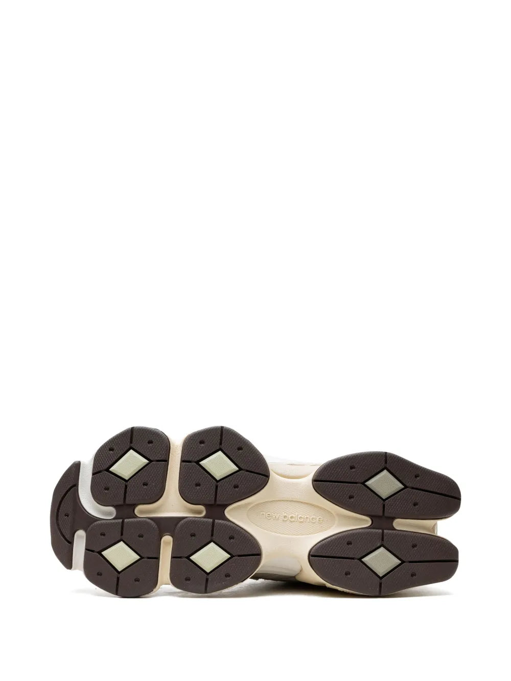 New Balance 9060 outsole, dark rubber tread with hexagon pattern