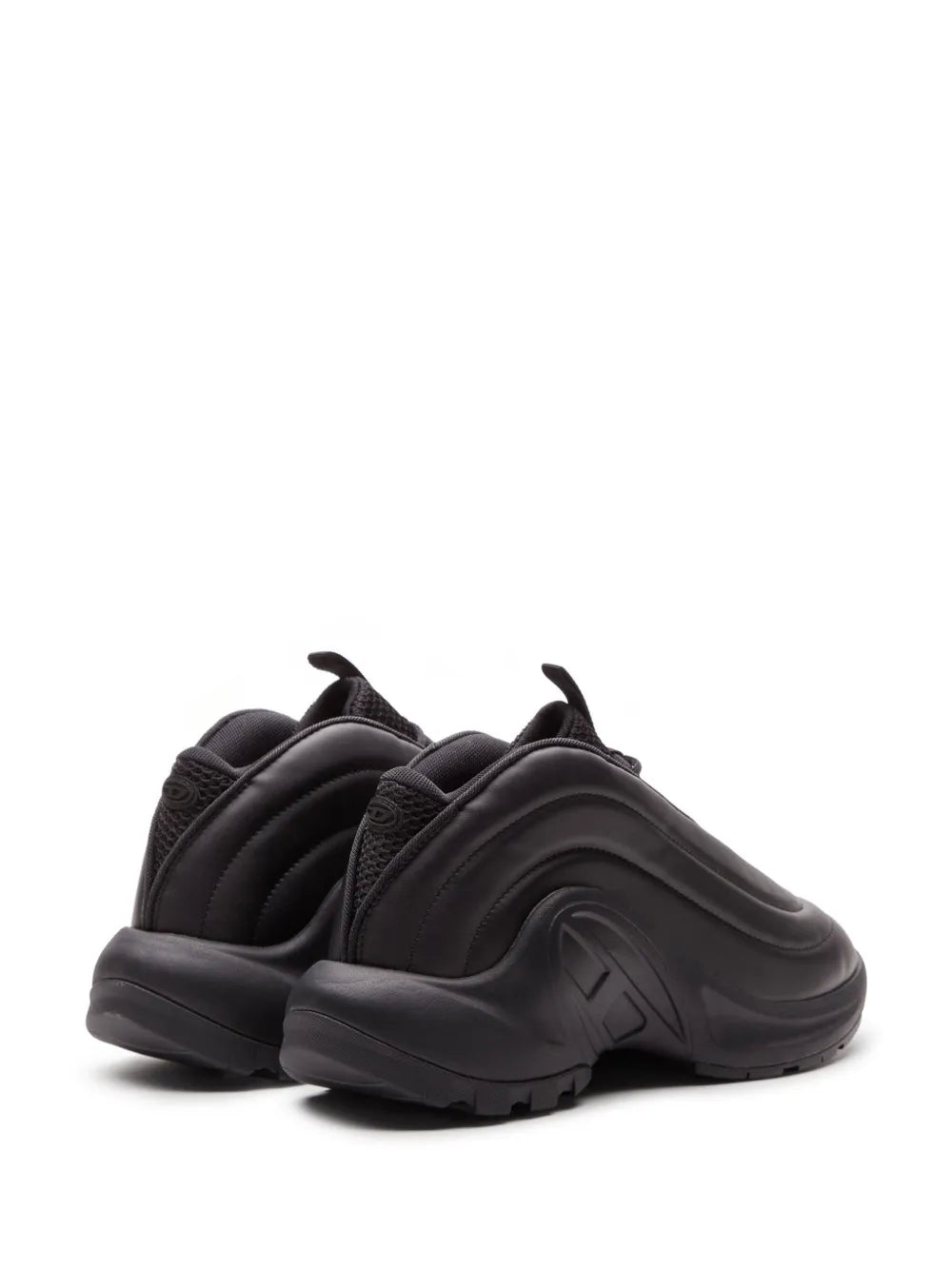 Diesel S-D-Runner X black lace-up sneakers, rear three-quarter view