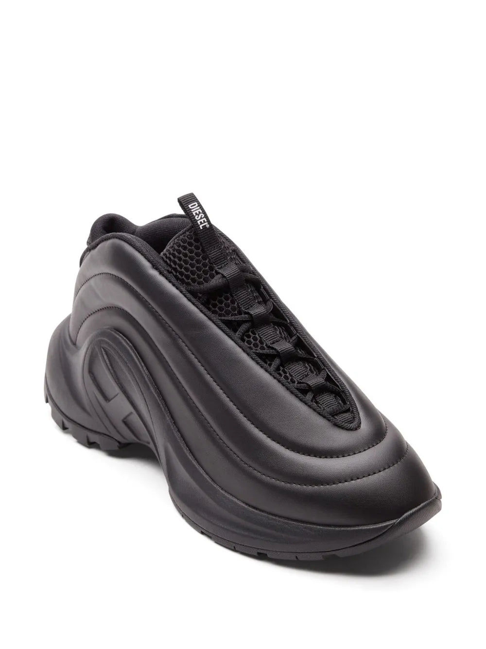 Diesel S-D-Runner X black lace-up sneakers with textured side panel