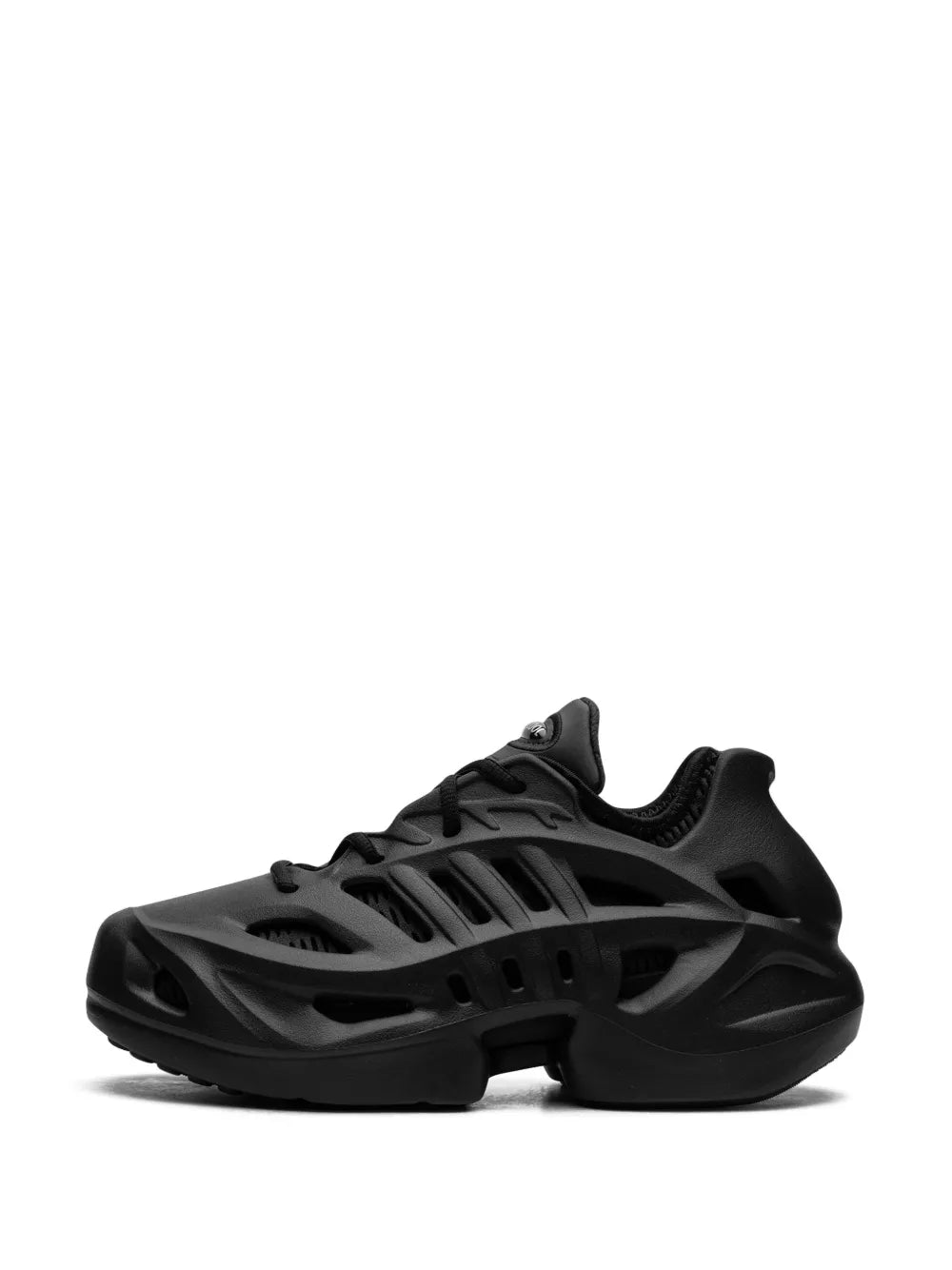 Black adidas sneakers with chunky sculpted sole and vented midfoot cage