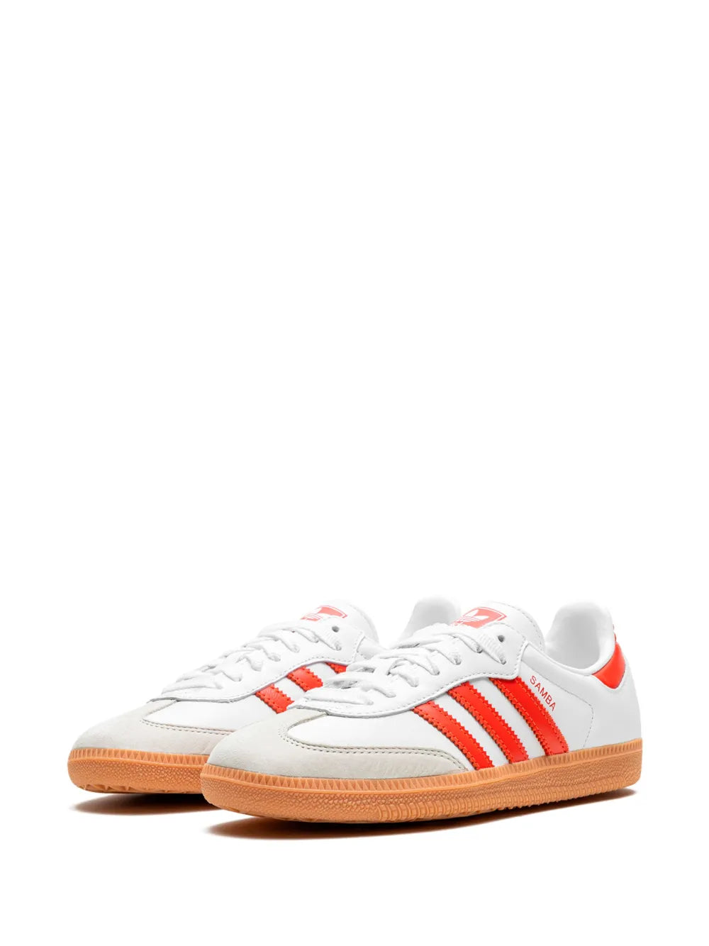 adidas Samba low-top sneakers, side view with red three stripes and gum outsole