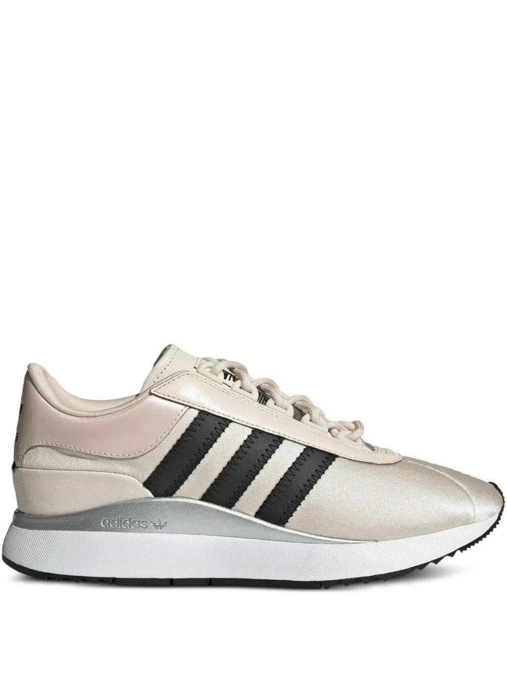 Light beige adidas SL Andridge sneakers with black three-stripe side and lace-up.