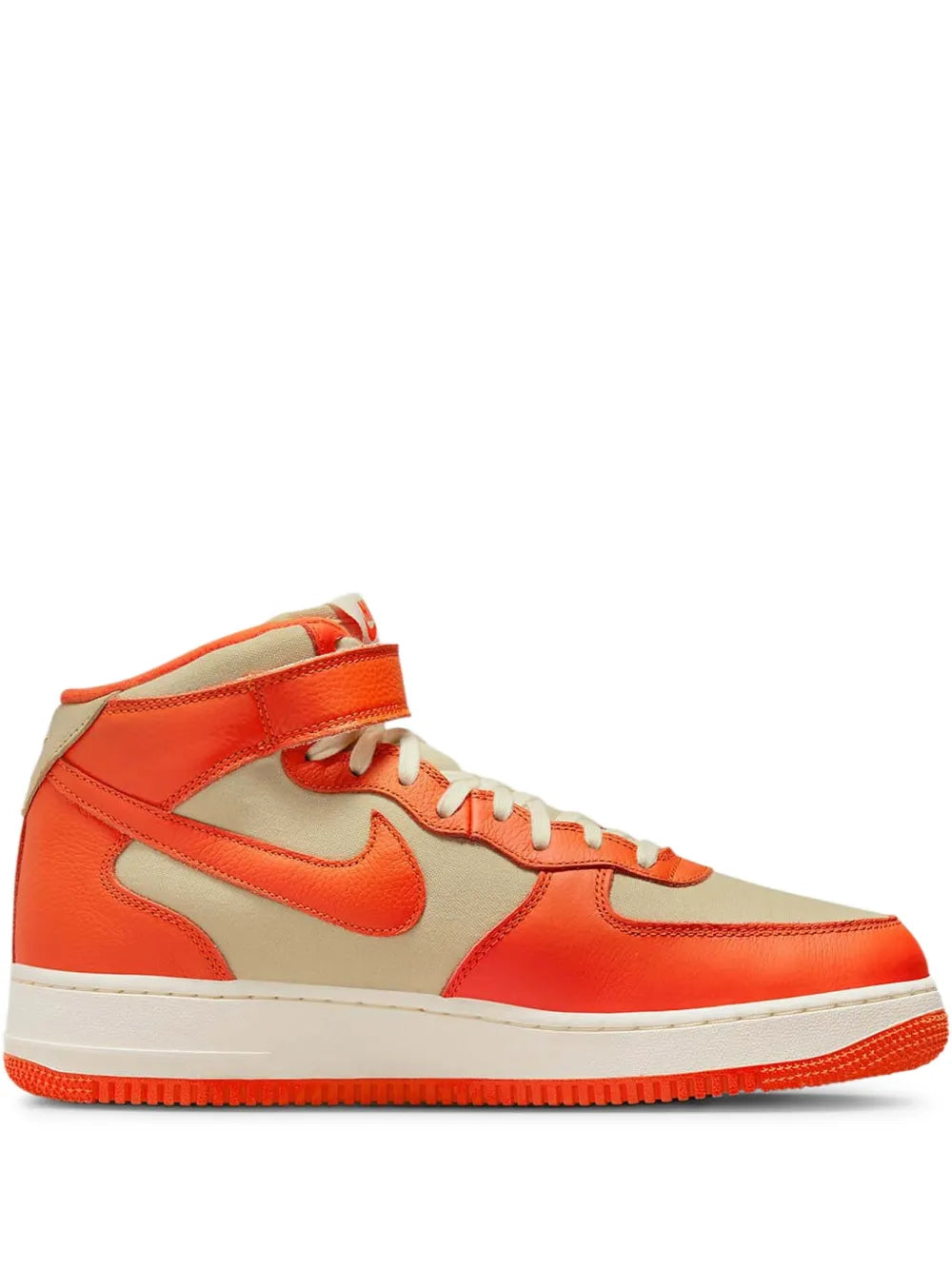 Nike Air Force 1 Mid high-top sneakers, orange and white leather