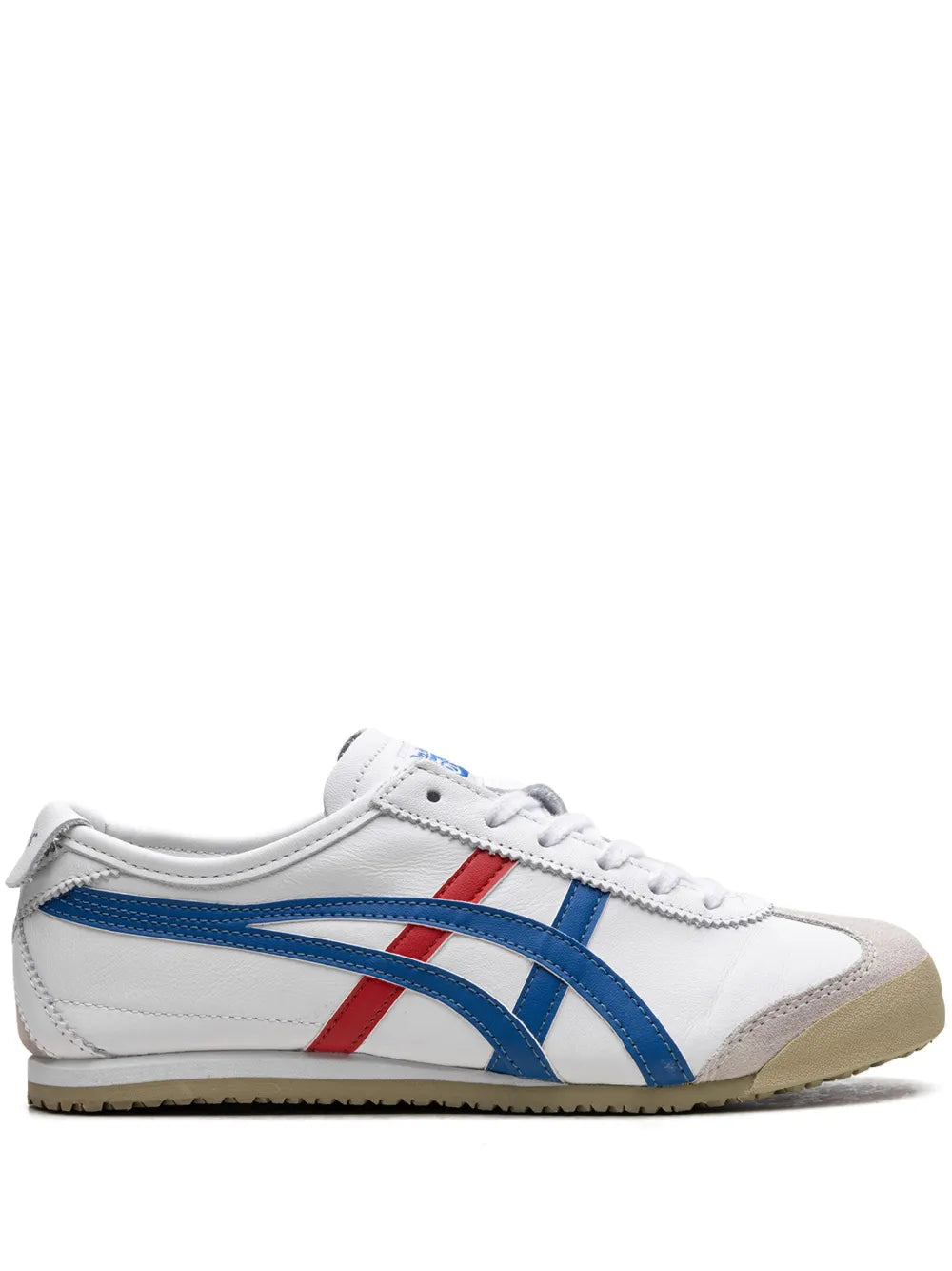 Onitsuka Tiger Mexico 66 low-top sneakers in white with blue stripes and red accents