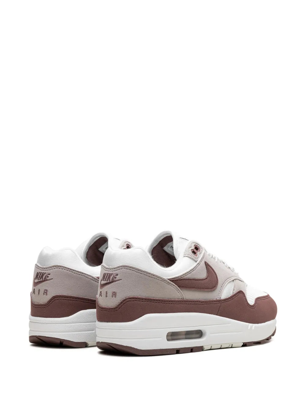 White and brown sneaker with heel tab and Air Max branding