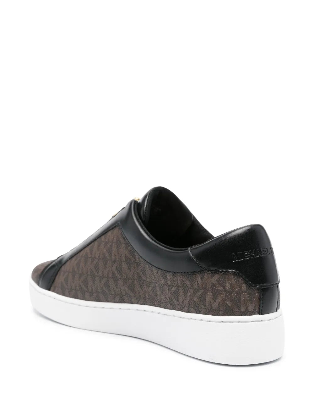 Michael Michael Kors Keaton logo-print sneakers, black heel with brown monogram side
