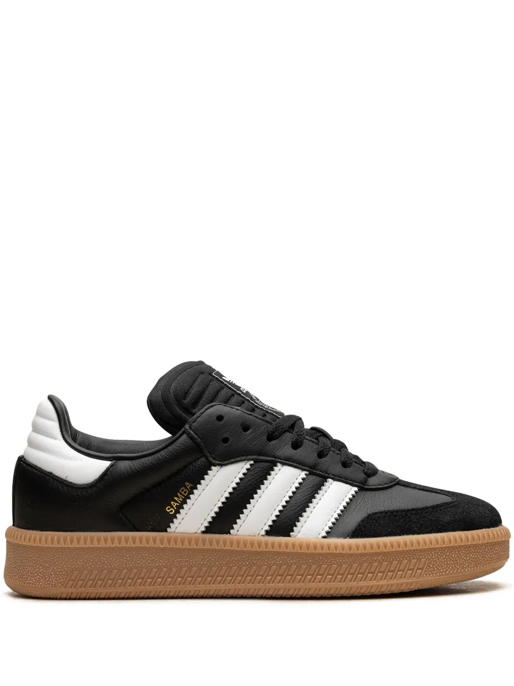 Black adidas Samba XLG low-top sneaker with white stripes and gum sole