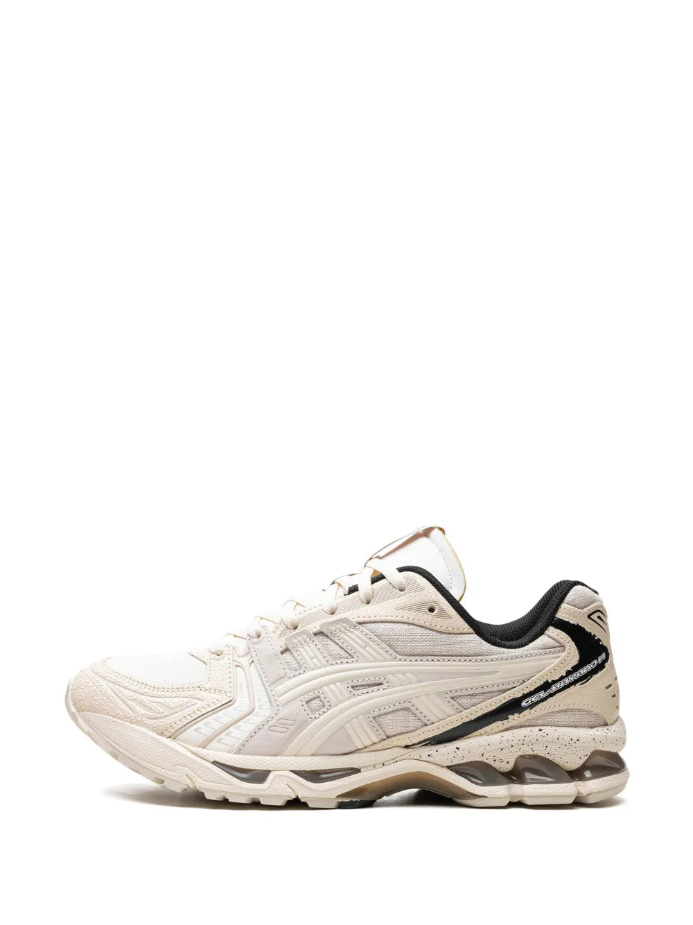 Asics Gel-Kayano 14 sneakers, white/black lace-up with chunky cushioned midsole