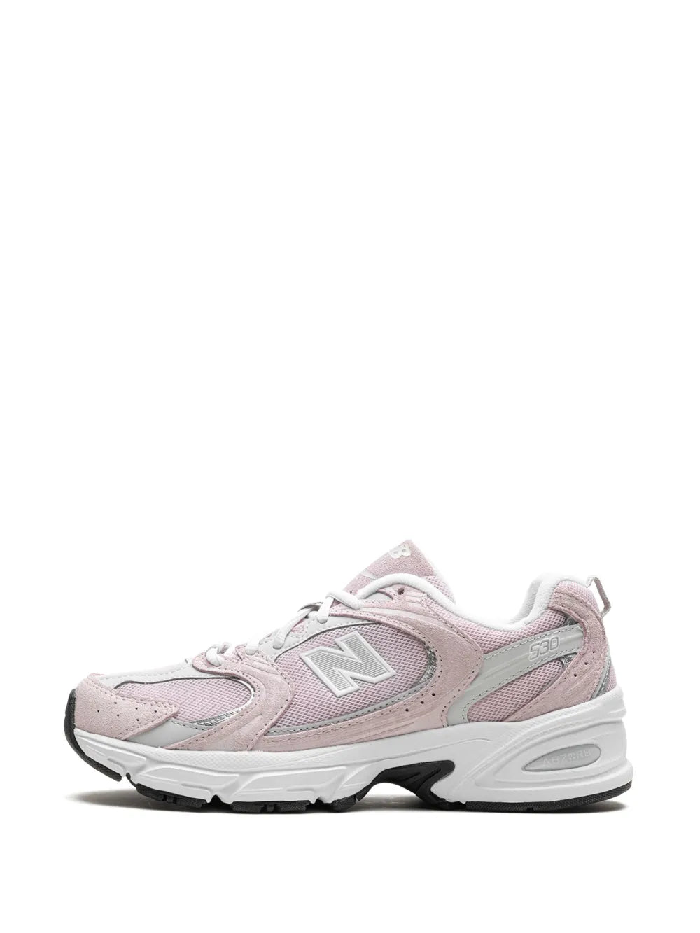 New Balance 530 light pink lace-up sneakers, heel and side N logo detail