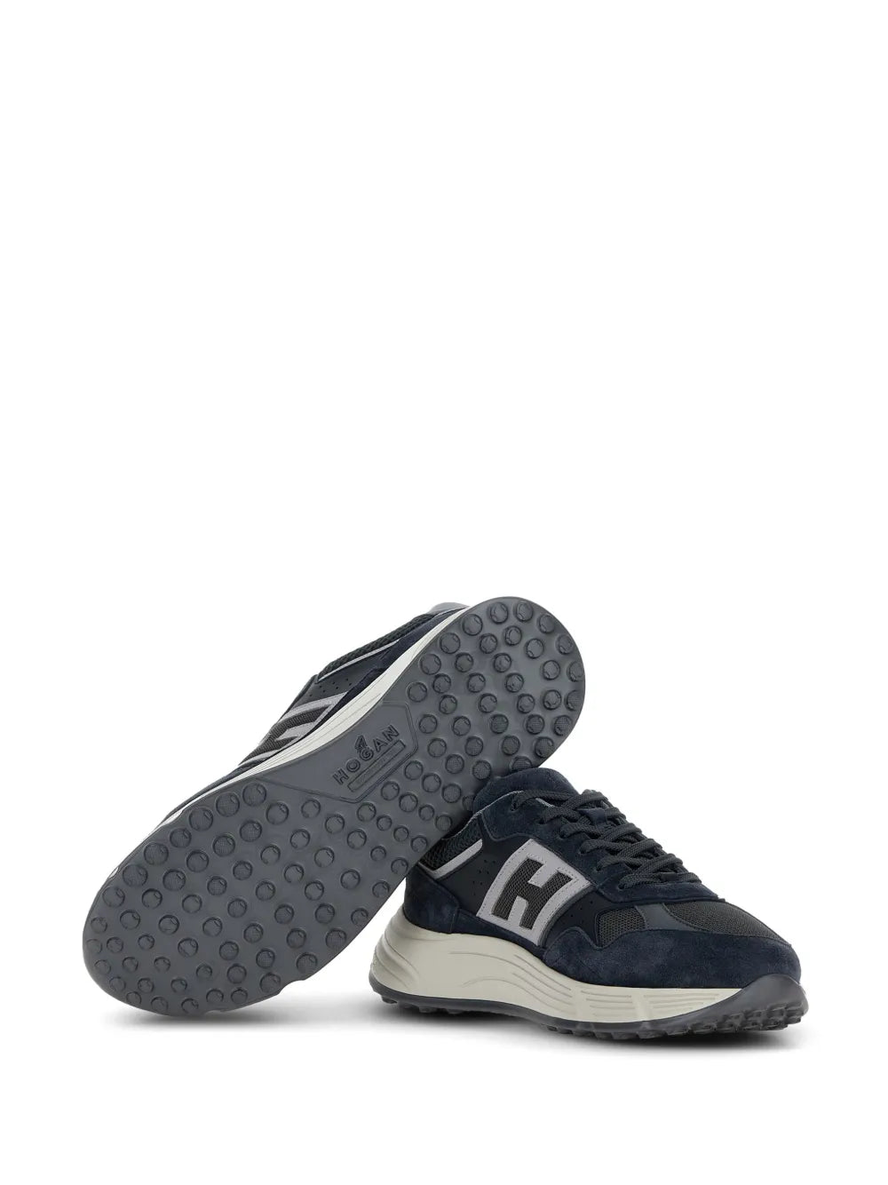 Hogan Hyperlight low-top sneakers with textured rubber outsole, dark navy