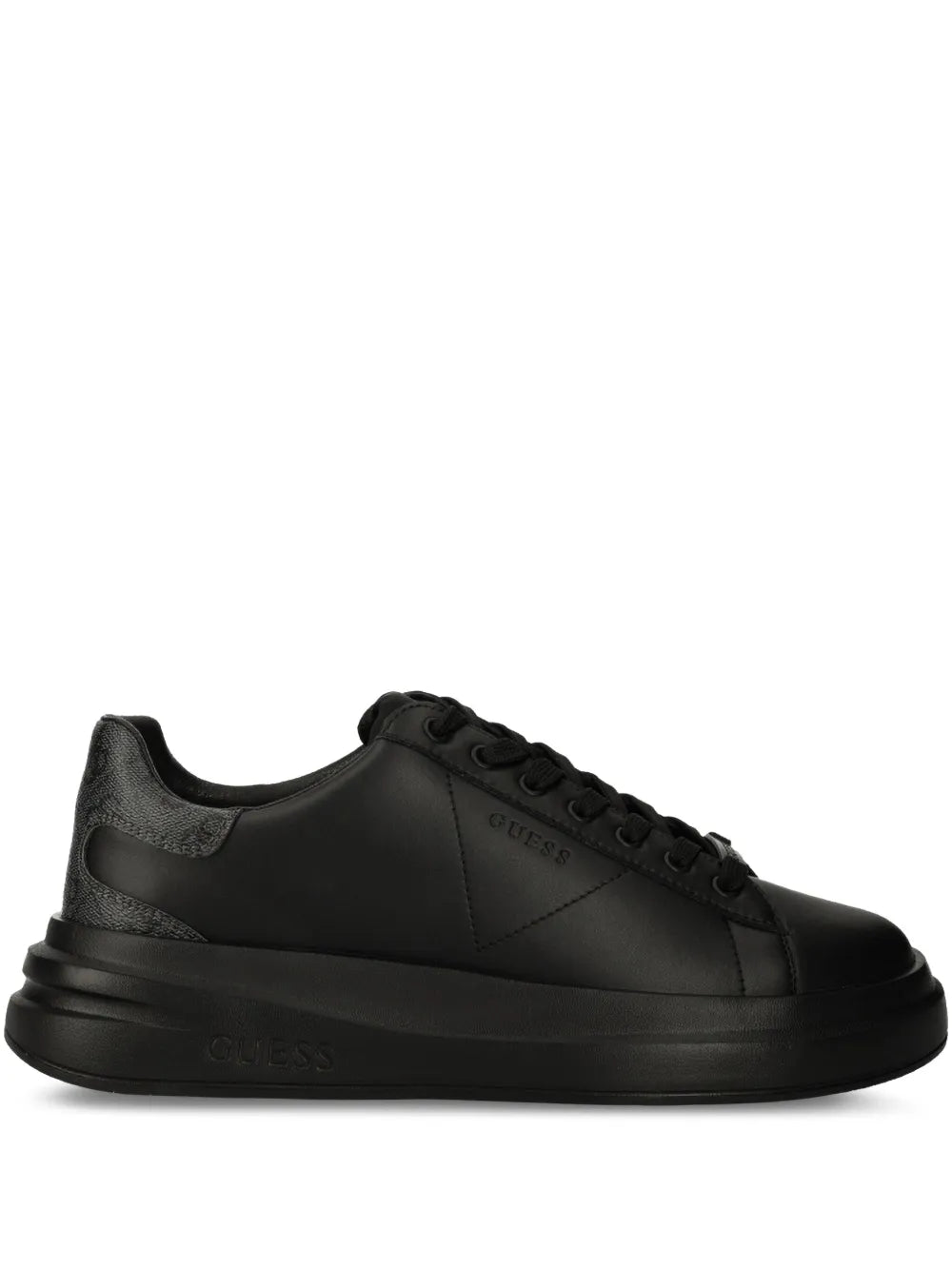 Guess Elba 4G black leather sneakers, lace-up with padded collar