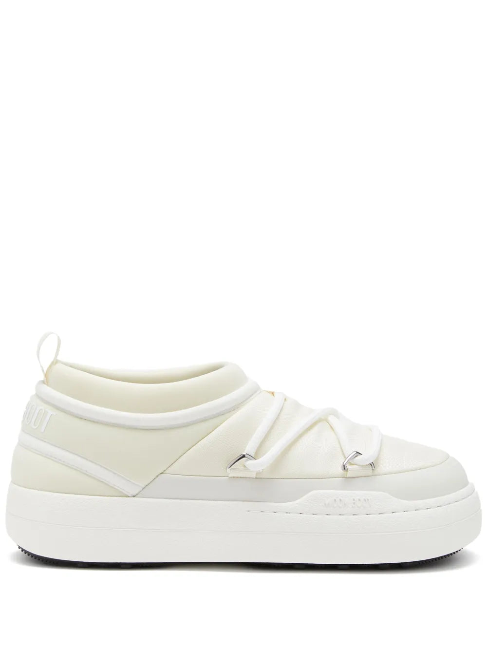 Off-white Moon Boot logo-print sneakers with lace-up closure and padded collar.