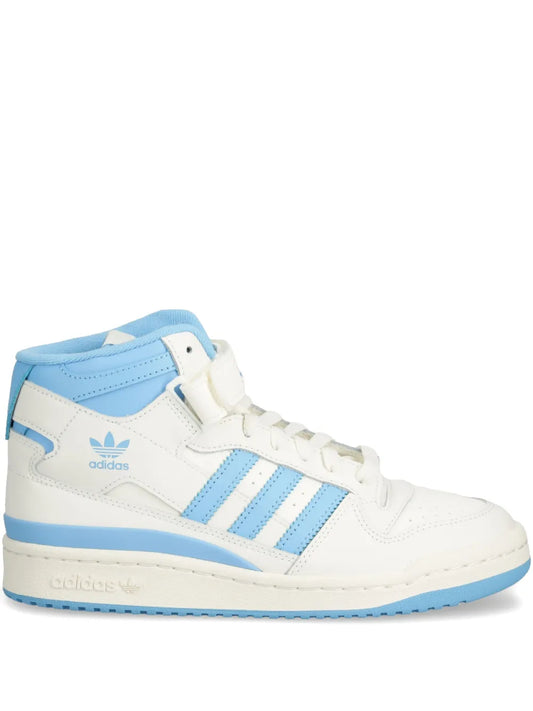 adidas high-top sneaker, white with light-blue stripes, padded collar
