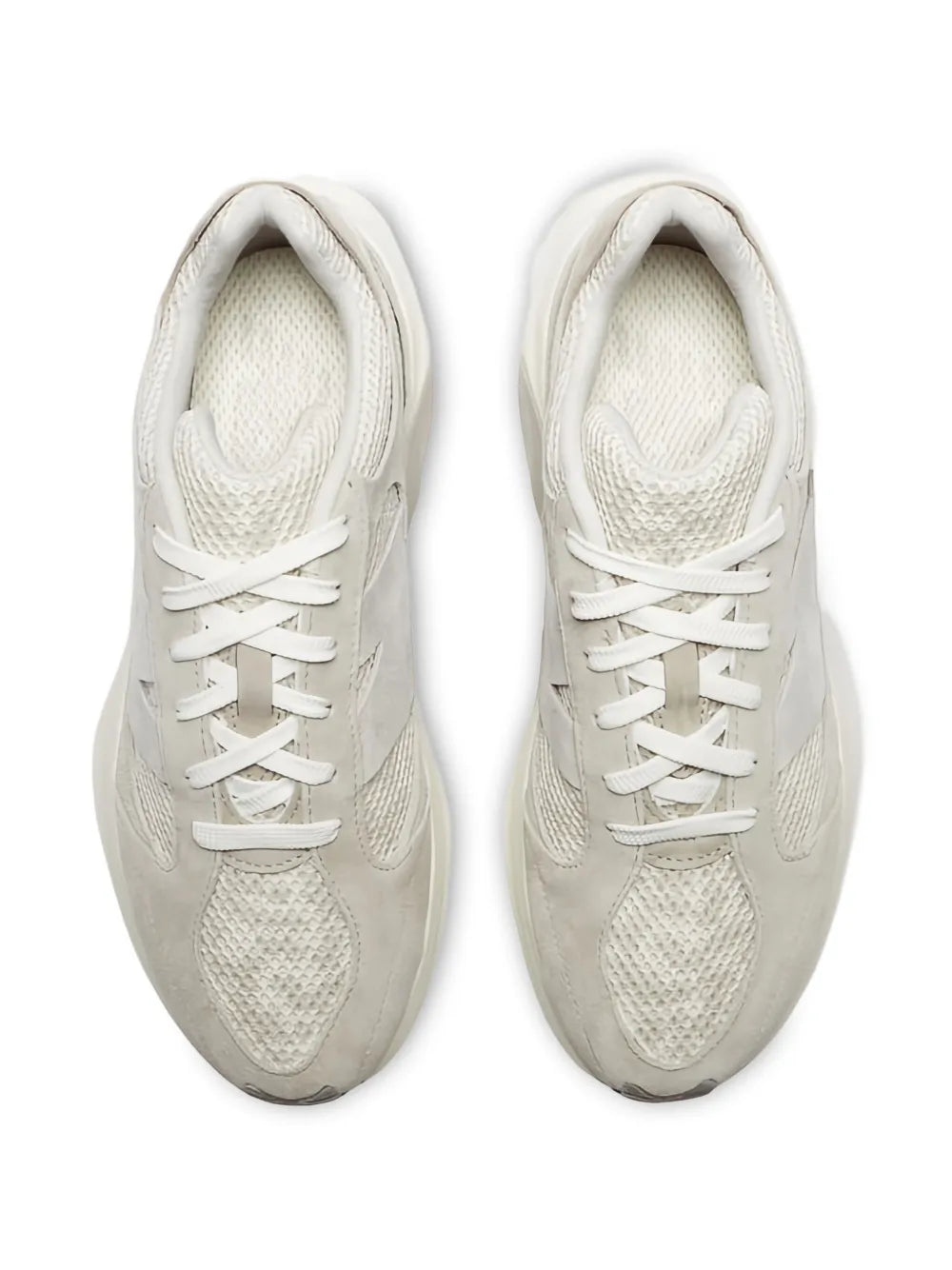 New Balance WRPD runner sneakers, light grey upper with white laces, top view