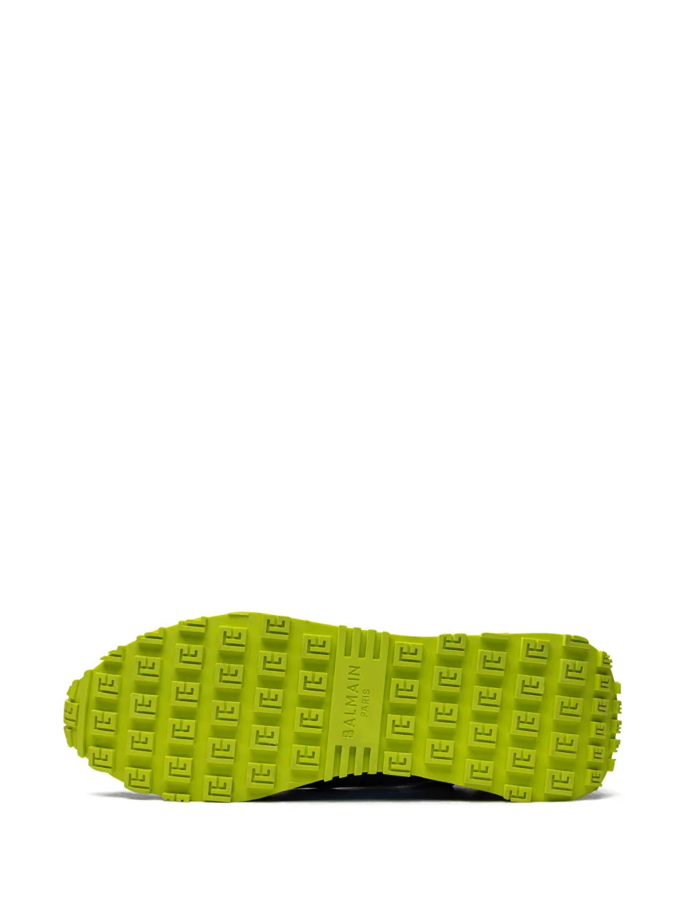 Neon green rubber outsole with Balmain logo tread pattern