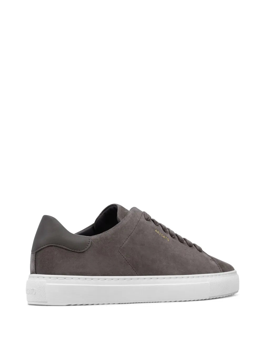 Axel Arigato Clean 90 sneakers, taupe grey, front-left profile with white sole