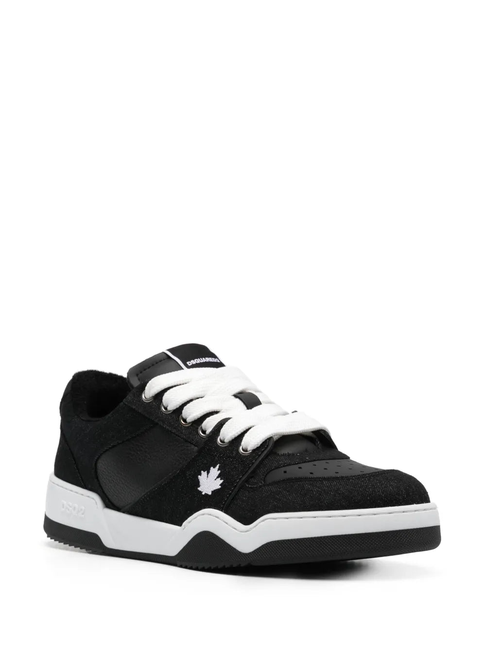 Dsquared2 Spiker sneakers, black low-top with white laces and side star detail