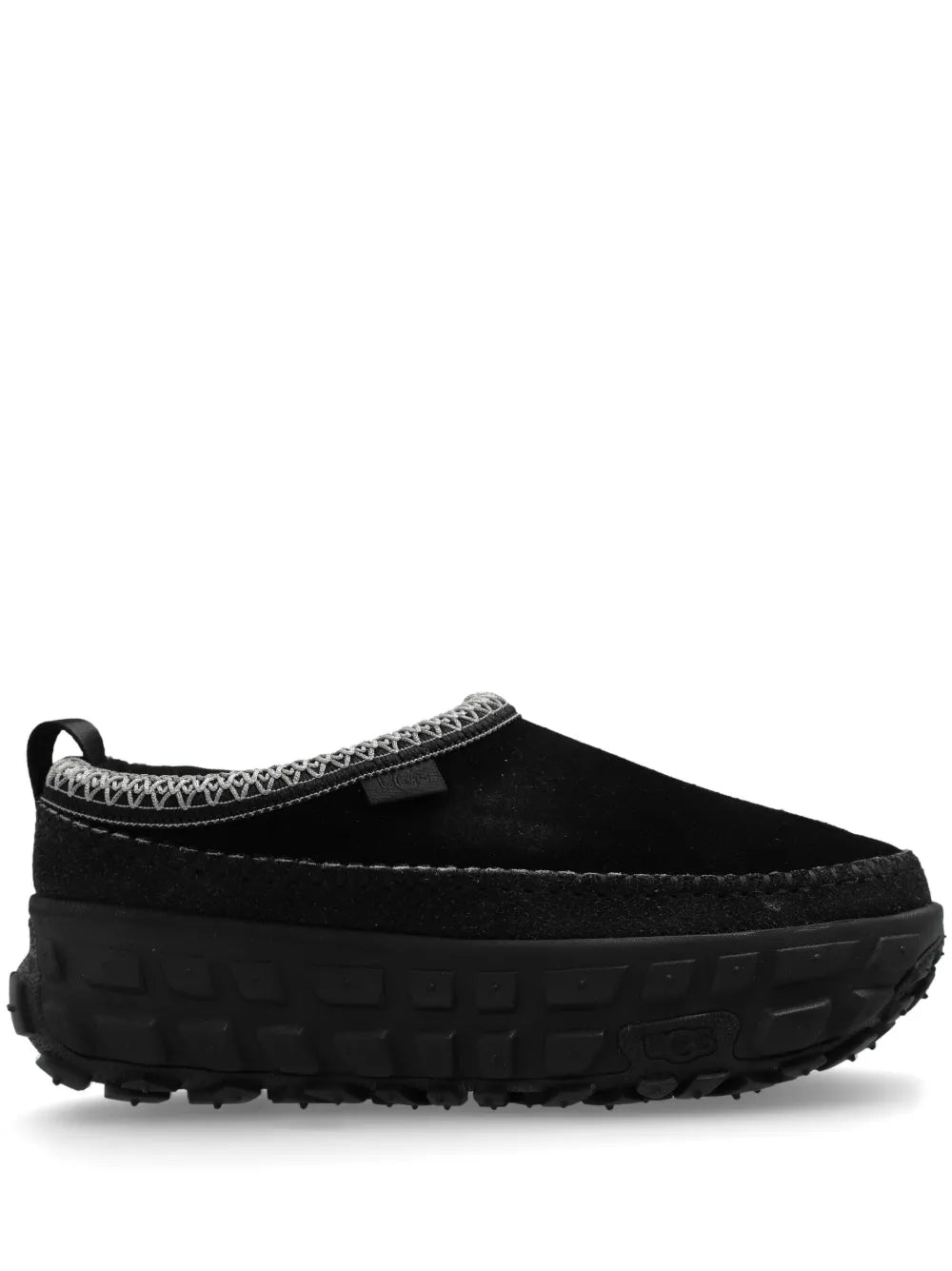 Black UGG Venture Daze suede slip-on sneaker with lugged platform sole