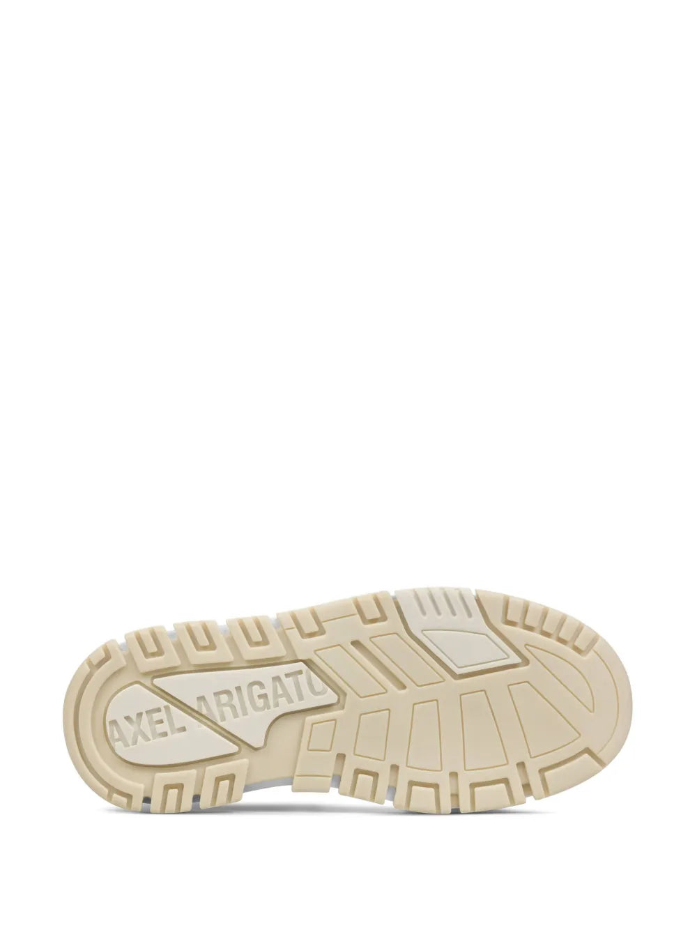 Beige rubber outsole with geometric tread pattern