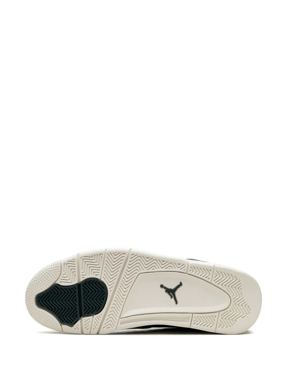 Outsole of Air Jordan 4RM sneaker, patterned rubber tread with Jordan logo