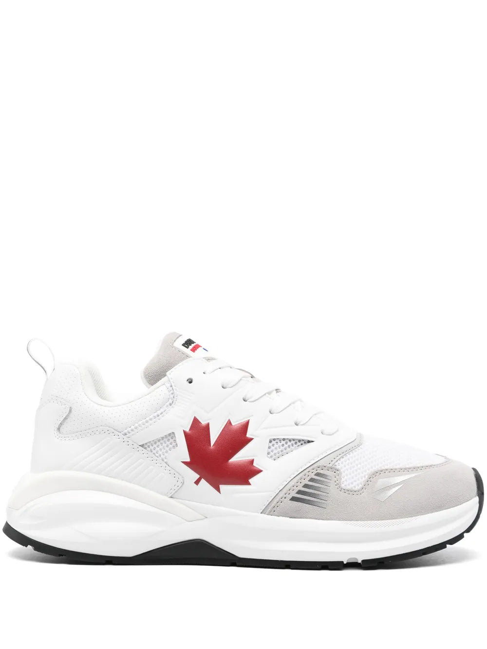 Dsquared2 Dash white sneakers with red maple leaf logo and lace-up design