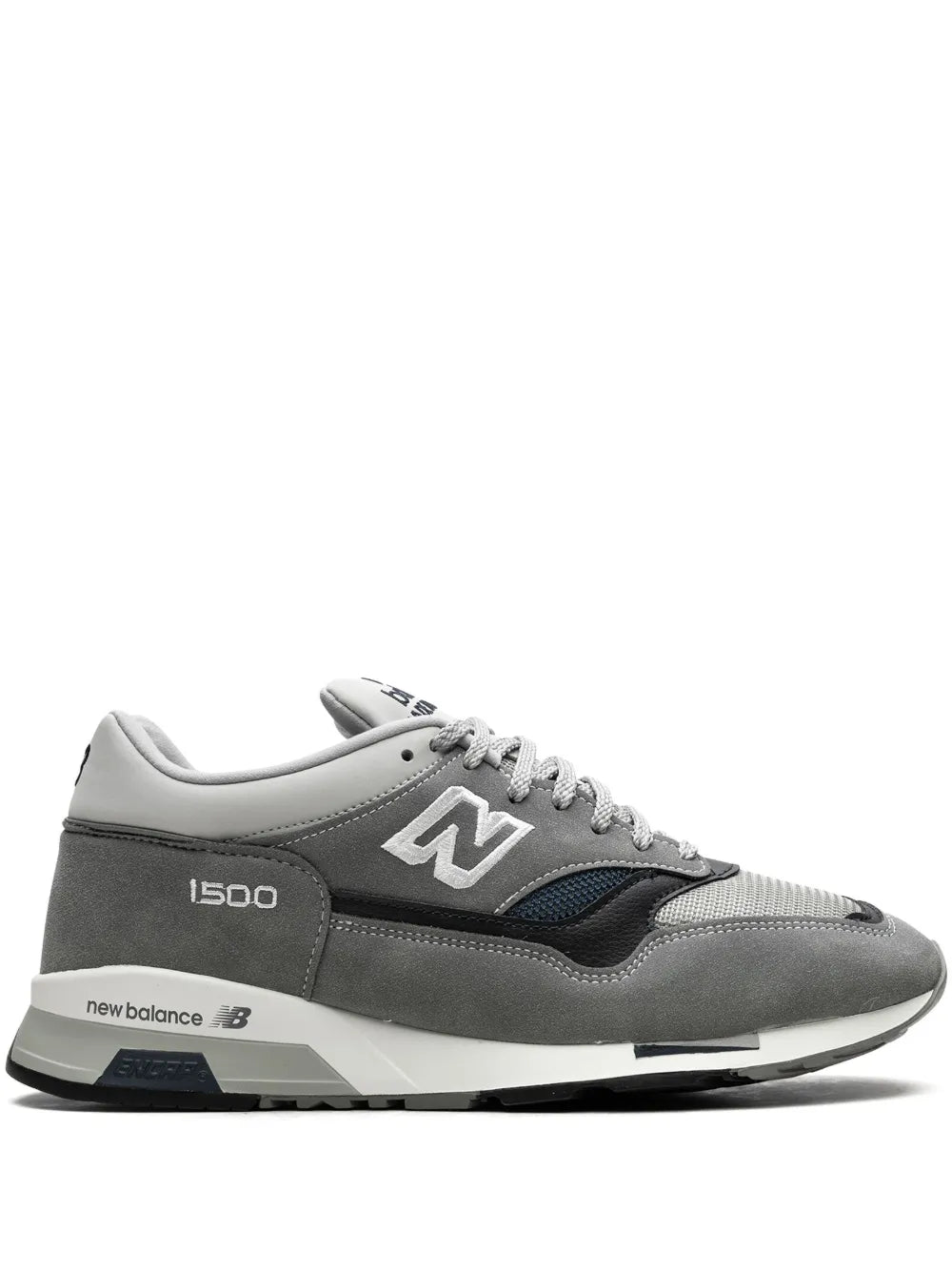New Balance 1500 steel grey low-top sneakers with N logo and lace-up