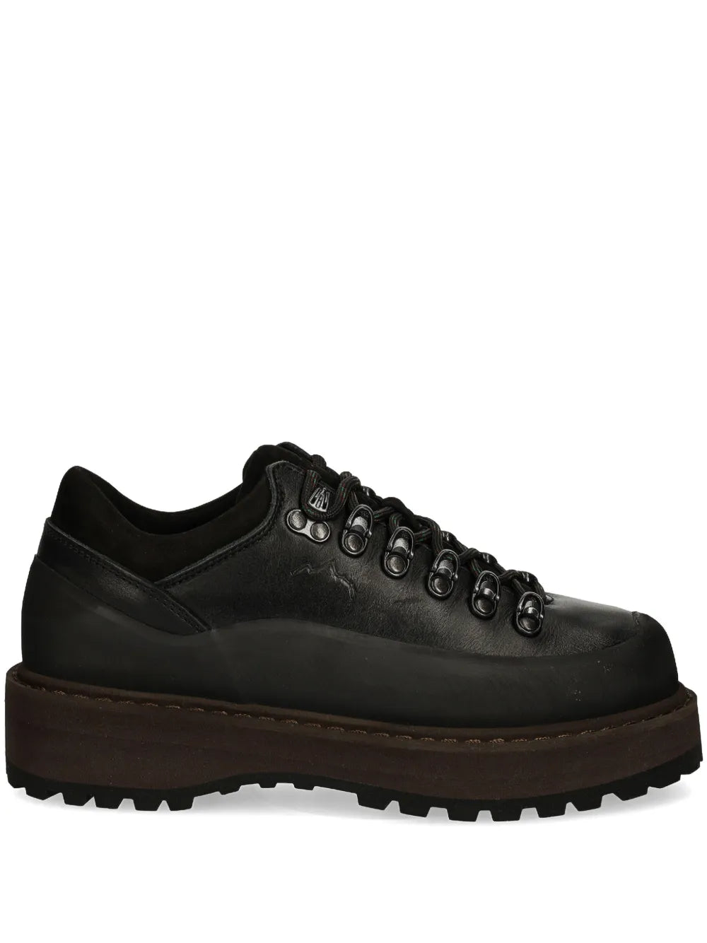 Diemme black lace-up hiking boot with padded collar and rugged lug sole