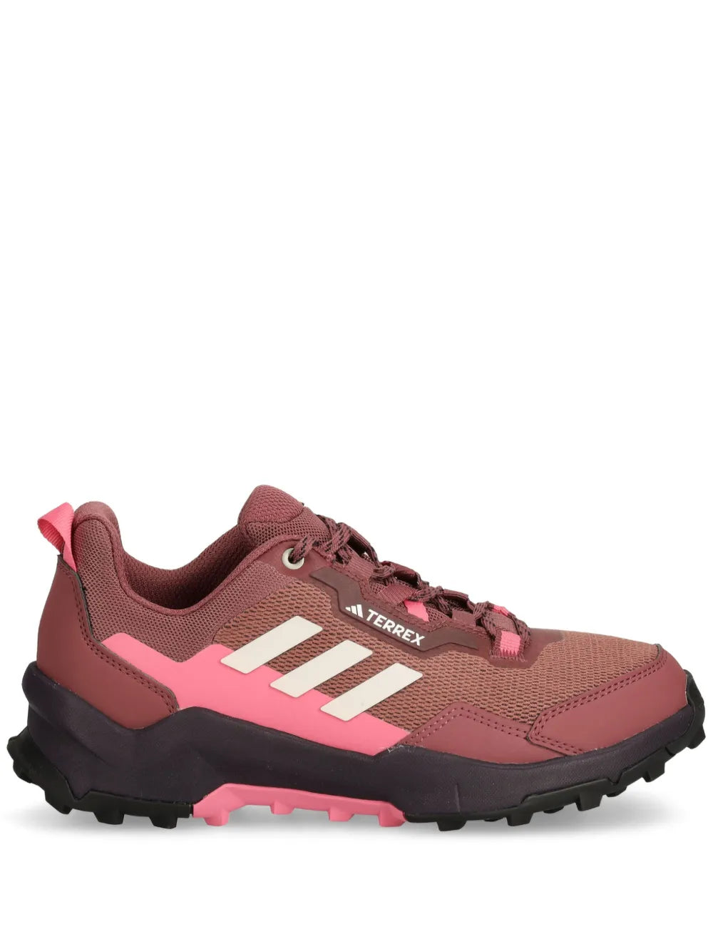 adidas Terrex 4X4 trail shoes with pink and dark brown upper, rugged black outsole