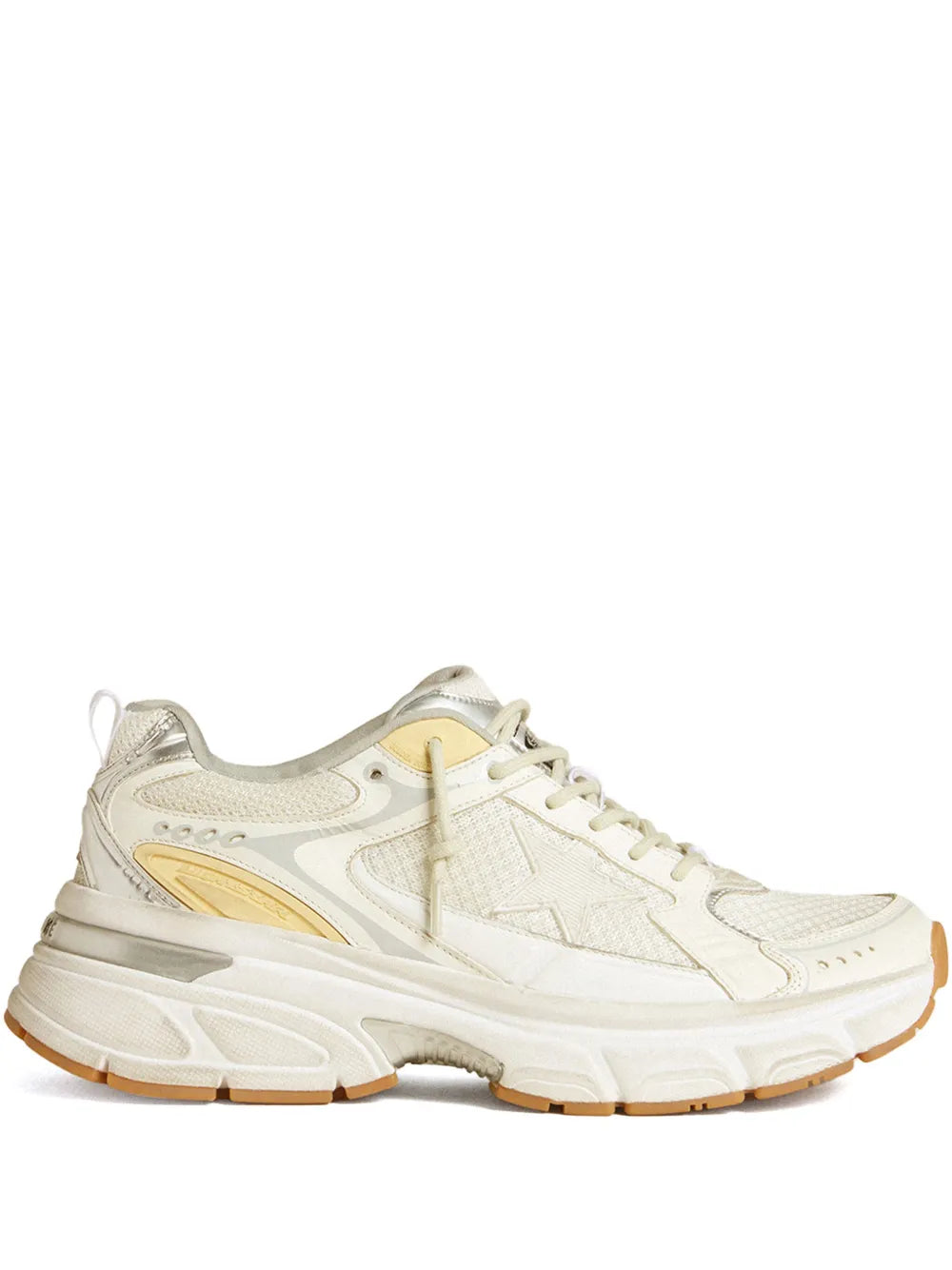 Golden Goose Lightstar sneakers in white with banana yellow side panel