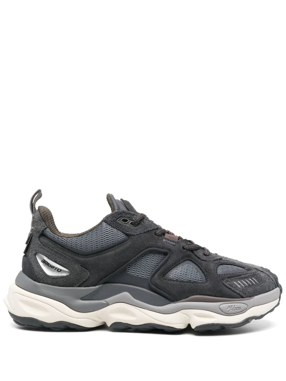 Axel Arigato Satellite Runner sneakers, dark blue-gray mesh and suede, white sole