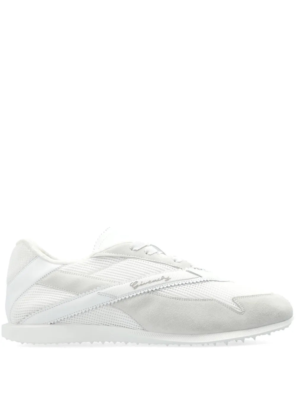 Givenchy white mesh-paneled low-top sneakers, lace-up with rubber sole