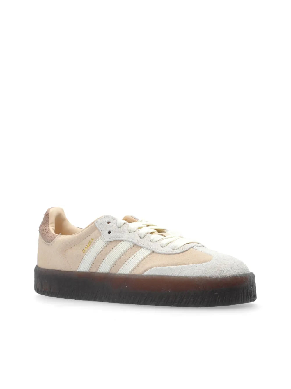adidas Sambae beige low-top sneakers with white stripes and dark sole