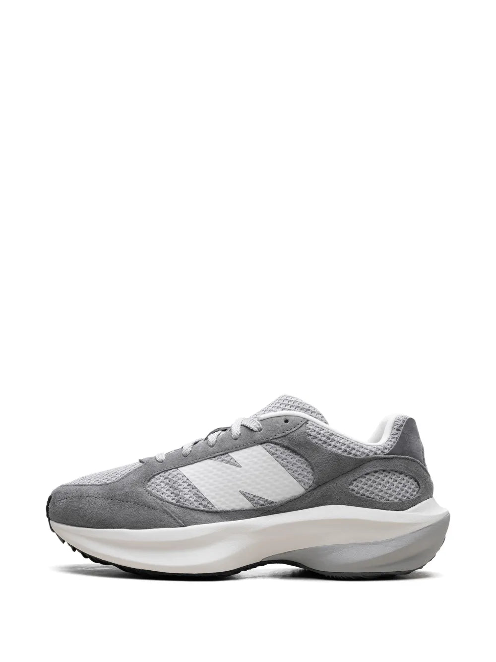 New Balance WRPd Runner grey sneakers, front view with lace eyelets