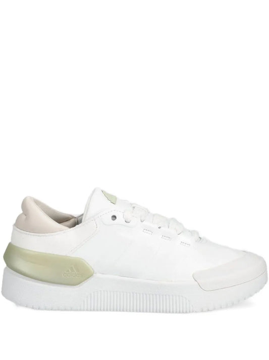 adidas Court Funk white low-top lace-up sneaker with green heel tab