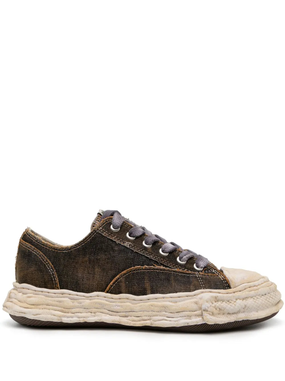 Maison MIHARA YASUHIRO Peterson low-top sneakers, dark suede, cream sole