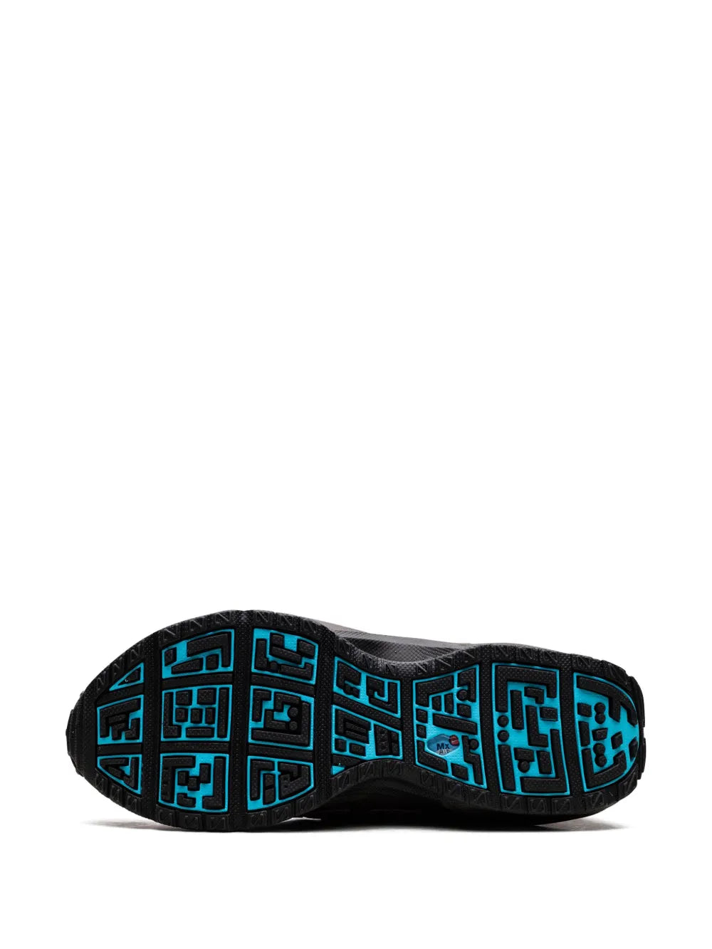 Nike Air Max Sunder sneaker outsole with dark rubber and blue geometric traction