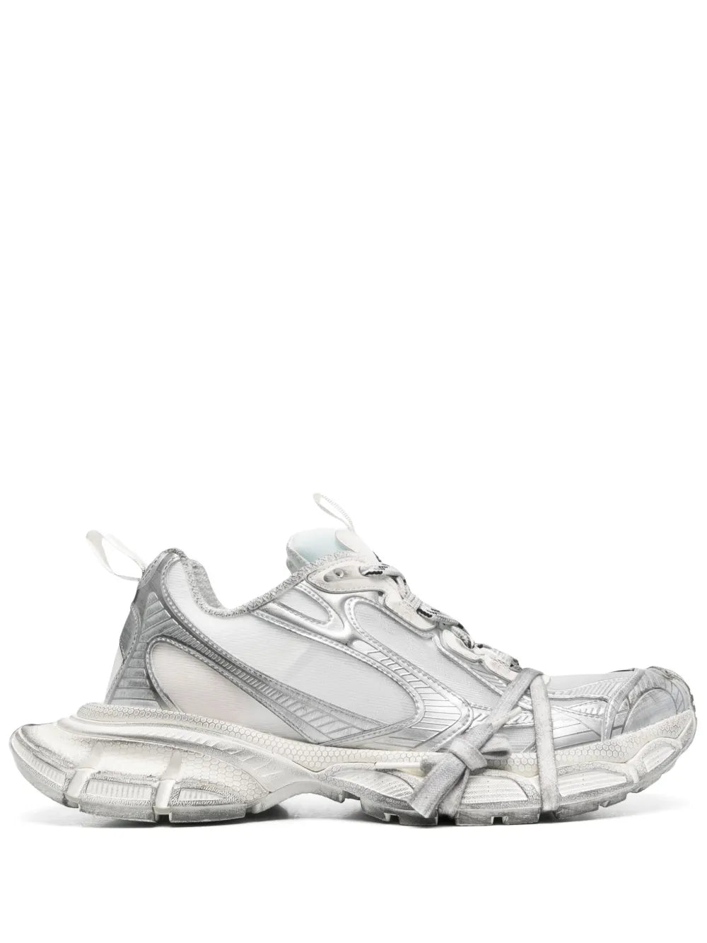 Balenciaga 3XL summer sneakers, silver-tone and white with chunky rubber sole