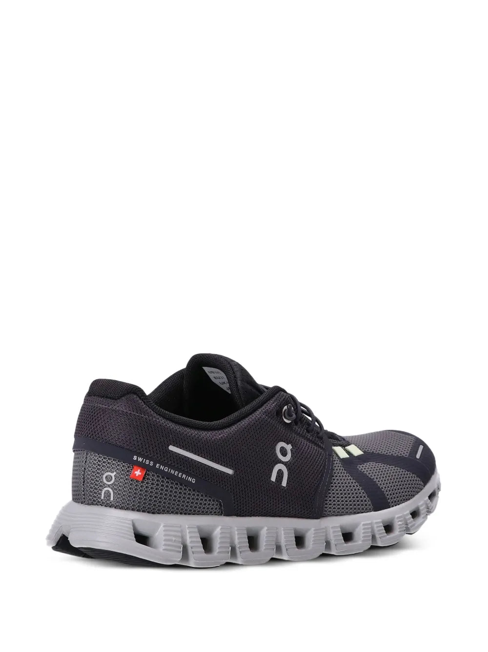 Black running trainers with padded collar, lace-up front, and CloudTec sole