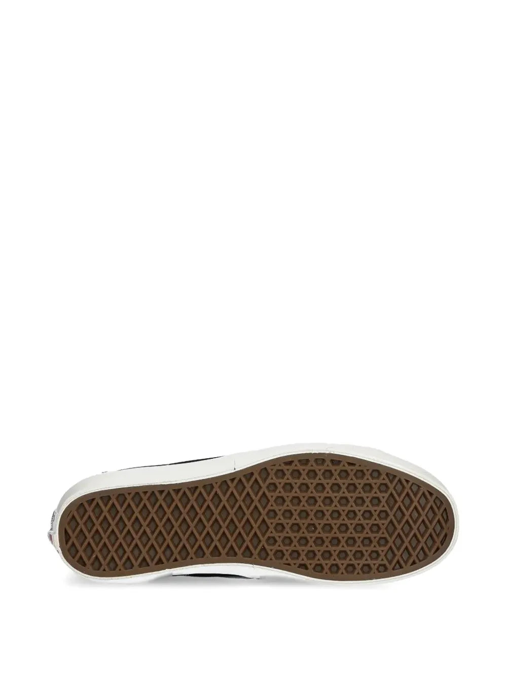 Brown rubber outsole with diamond tread for high-top sneaker