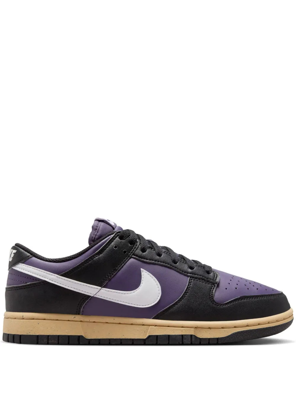 Nike Air Max 90 low-top sneakers, purple and black with white swoosh, lace-up