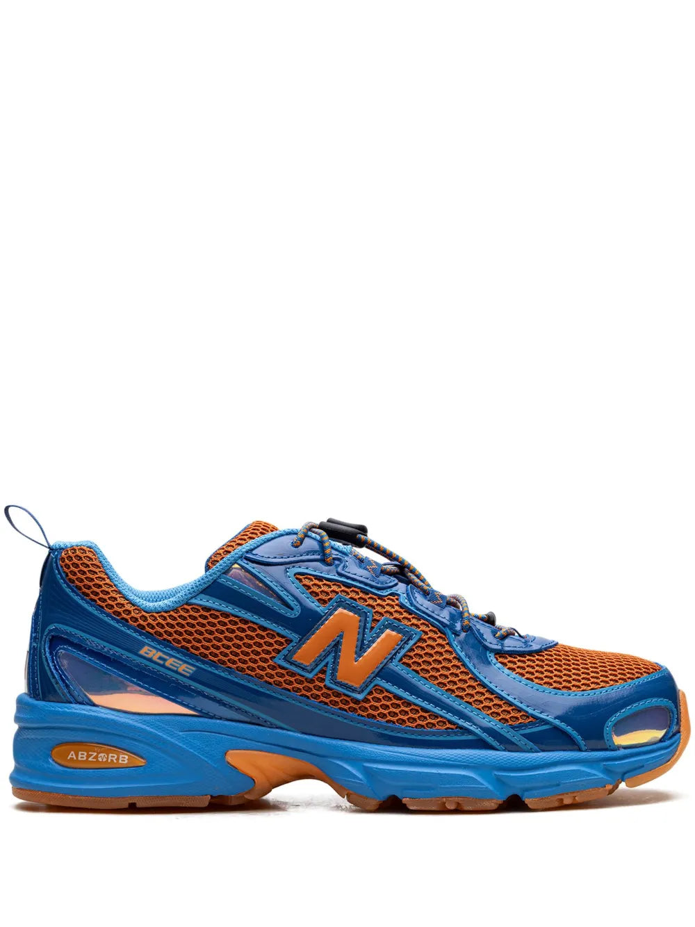 New Balance 740V2 tech sneakers in cobalt blue with orange mesh and N logo