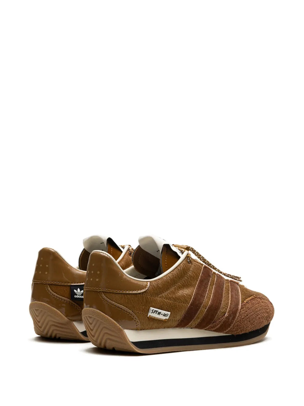 Brown adidas Country OG sneakers with heel tab, suede upper and textured sole