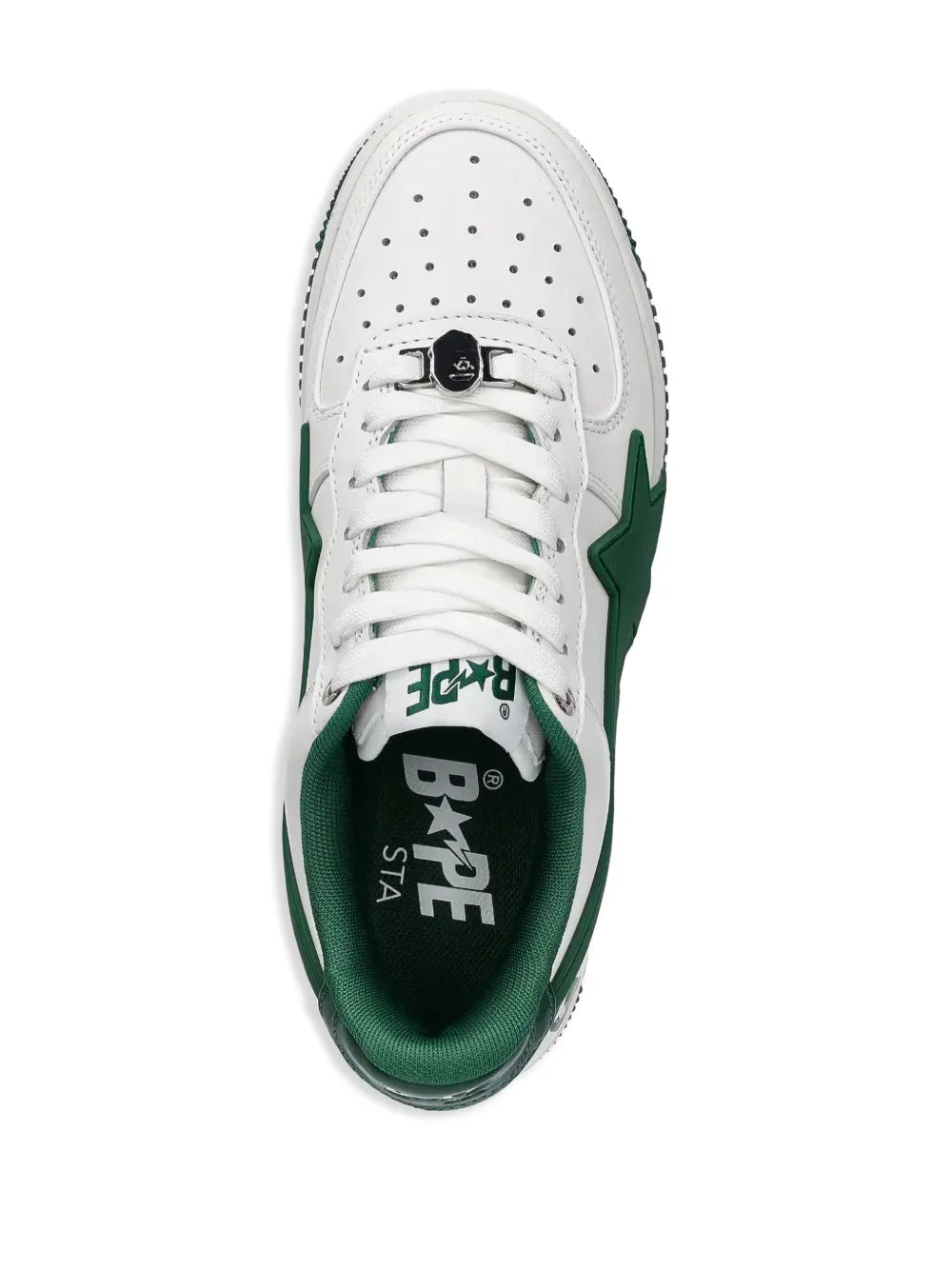 A BATHING APE? Bape Sta sneakers, white uppers with green heel