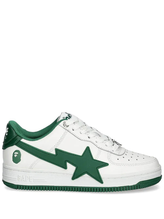 A BATHING APE? Bape Sta low-top sneakers in white with green star