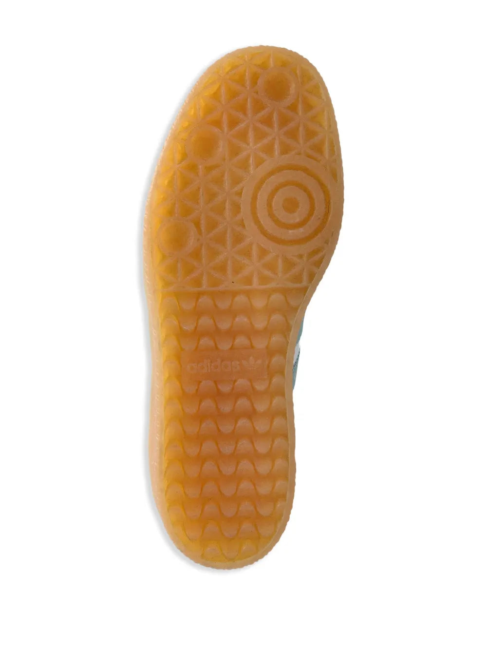 Gum rubber outsole with textured grip pattern